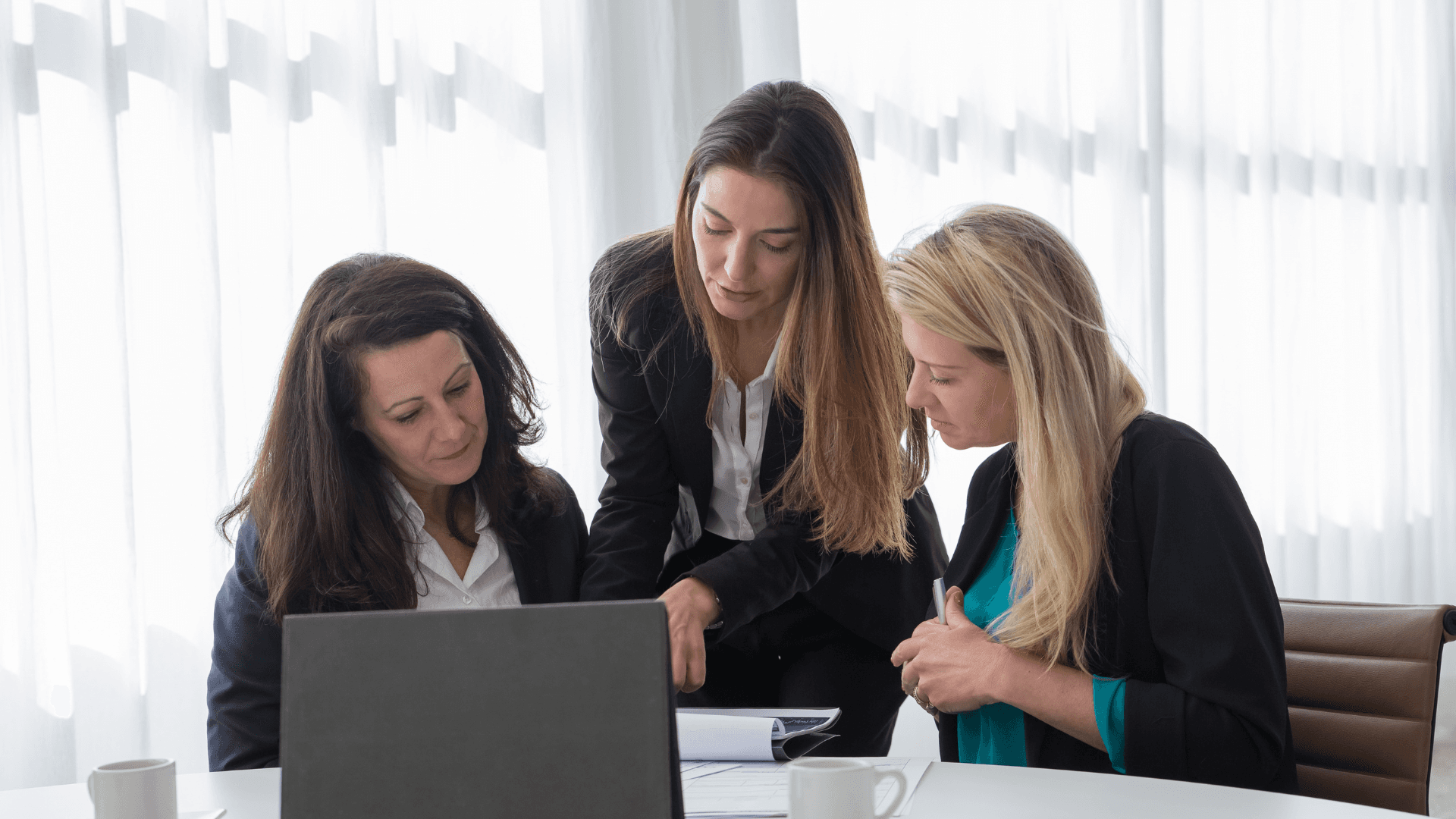 A professional team collaborating on a project